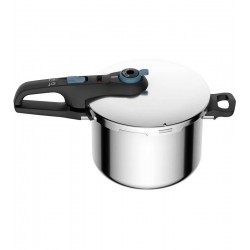 Panela De Pressão 6 Litros Inox Rochedo Trendy Fechamento Externo Com Cesta De Vapor